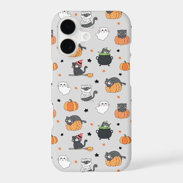 Cute Halloween Cats and Ghosts Pattern Samsung Galaxy S21 Case (Back)