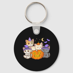 Cute Halloween Cats Anime Cat Kawaii Pumpkin Cat L Key Ring