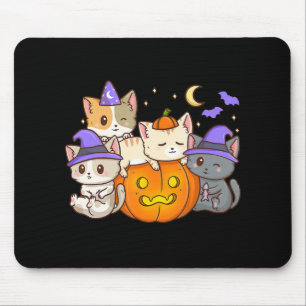 Cute Halloween Cats Anime Cat Kawaii Pumpkin Cat L Mouse Pad