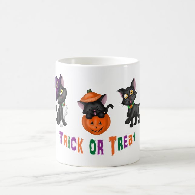 Cute Halloween Cats Coffee Mug (Center)