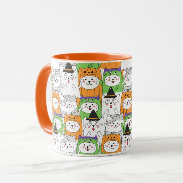 Cute Halloween Cats Mug (Front Left)