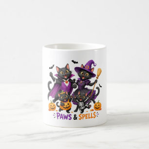 Cute Halloween Cats Paws and Spells Coffee Mug