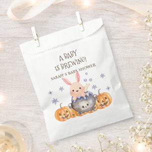 Cute Halloween Cauldron Baby is Brewing Shower Favour Bag