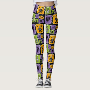 Cute Halloween Characters Mummies & Skeletons Leggings