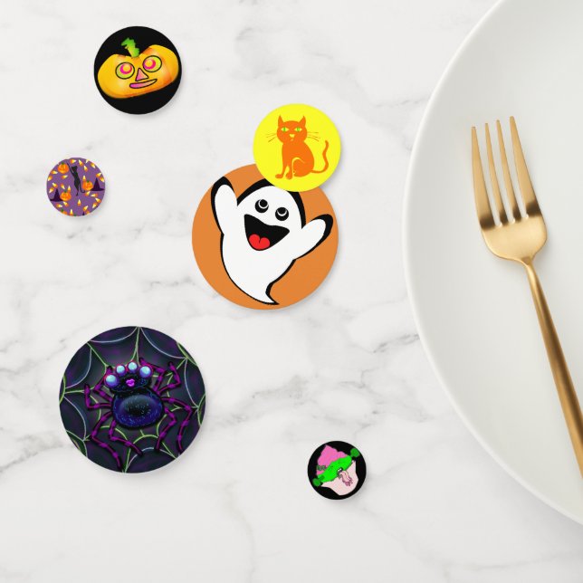 Cute Halloween Characters Party Table Confetti (Group)
