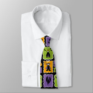 Cute Halloween Characters Vampires And Witches Tie