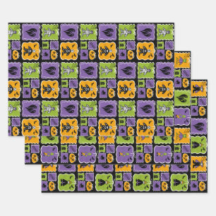 Cute Halloween Characters Wrapping Paper Sheet