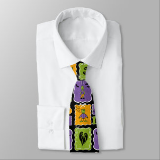 Cute Halloween Characters Zombies Tie