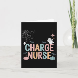 Cute Halloween Charge Nurse Nursing 1 Card