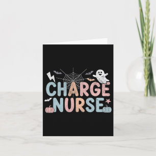 Cute Halloween Charge Nurse Nursing Card
