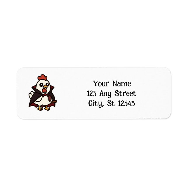 Cute Halloween Chicken Vampire Return Address Label (Front)