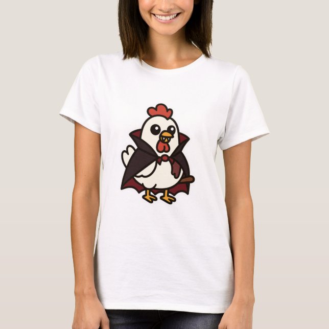 Cute Halloween Chicken Vampire T-Shirt (Front)
