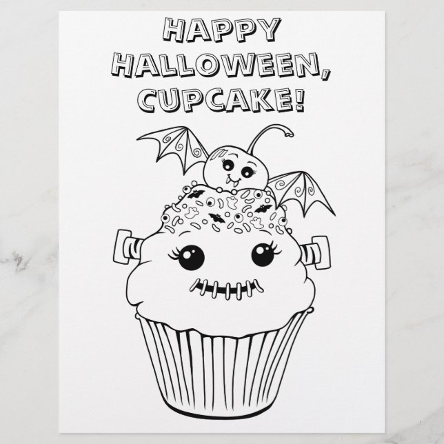 Cute Halloween Colouring Sheet (Front)