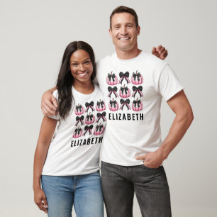 Cute Halloween Coquette Pumpkin Pink Personalised T-Shirt