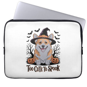 Cute Halloween Corgi in Witch Hat Laptop Sleeve