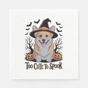 Cute Halloween Corgi in Witch Hat Napkin