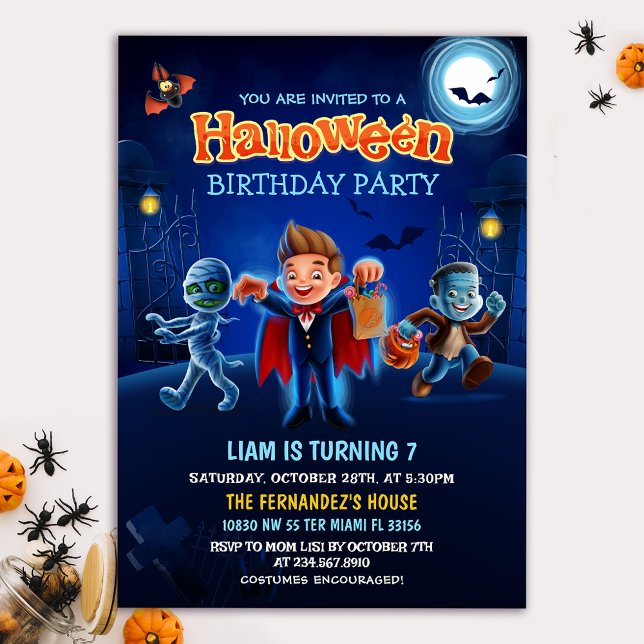 Cute Halloween Costume Kids Birthday Party Invitation (Creator Uploaded)