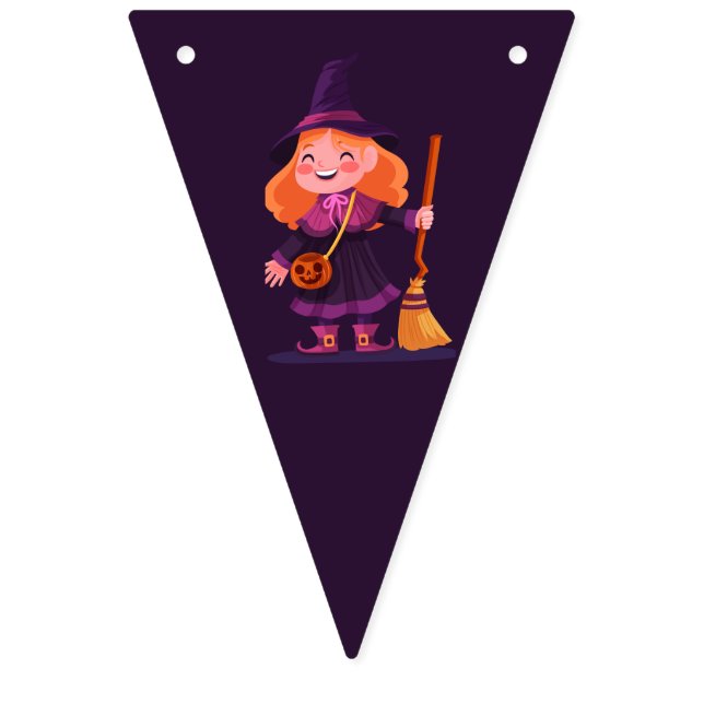 Cute Halloween Costume Modern Birthday Party  Bunting (Sixteenth Flag)