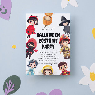 Cute Halloween Costume Party Invitation for Kids