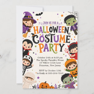 Cute Halloween Costume Party Kids Invitation