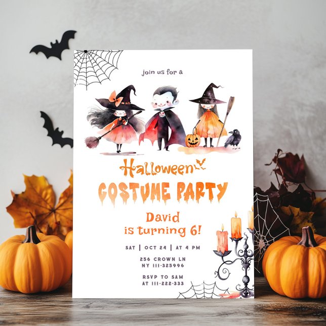 Cute Halloween Costume party spooky birthday Invitation (Creator Uploaded)