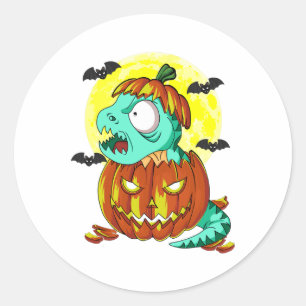 Cute Halloween Costume T-rex Lover Pumpkin Thanksg Classic Round Sticker