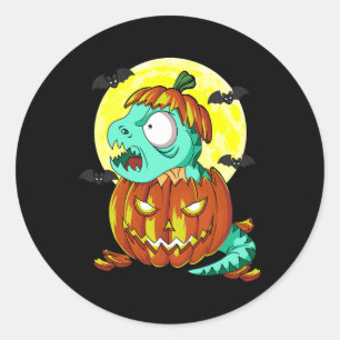Cute Halloween Costume T-rex Lover Pumpkin Thanksg Classic Round Sticker