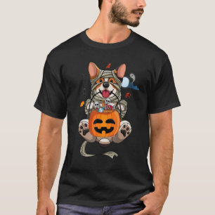 Cute Halloween Costume Welsh Corgi Mummy Dog T-Shirt