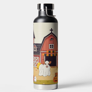 Cute Halloween cow and farm Water Bottle