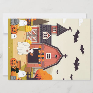 Cute Halloween cow Holiday Card