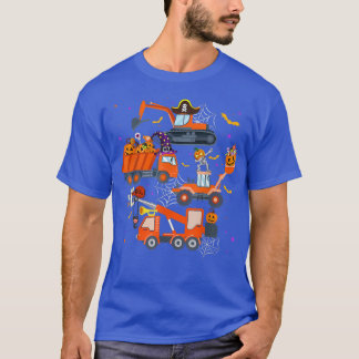 Cute Halloween Crane Truck Construction Pumpkin To T-Shirt
