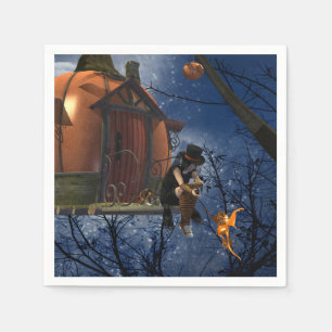 Cute Halloween Creature Encounter Napkin
