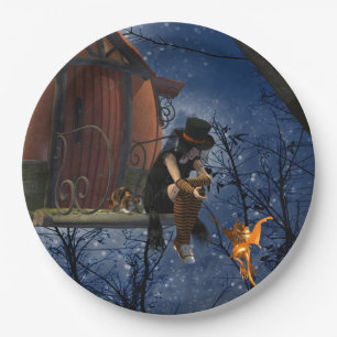Cute Halloween Creature Encounter Paper Plate