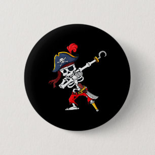 Cute Halloween Dabbing Pirate Skeleton Fun 6 Cm Round Badge