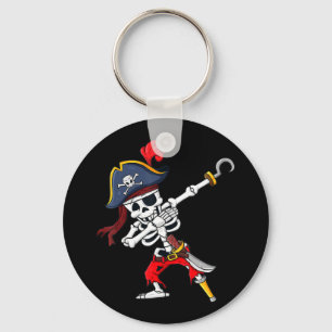 Cute Halloween Dabbing Pirate Skeleton Fun  Key Ring