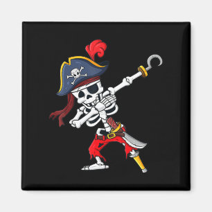 Cute Halloween Dabbing Pirate Skeleton Fun Magnet