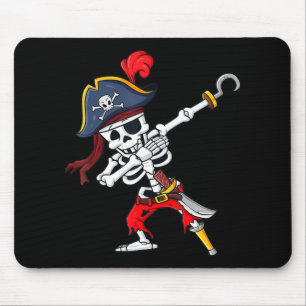 Cute Halloween Dabbing Pirate Skeleton Fun Mouse Pad