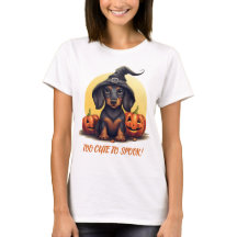 Cute Halloween Dachshund Witch T-Shirt – Spooky!