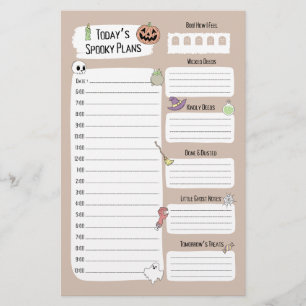 Cute Halloween Daily Planner Sheet