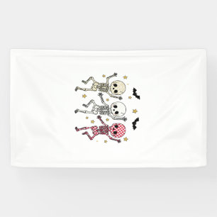 Cute Halloween Dancing Skeletons Banner