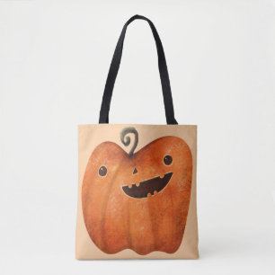 Cute Halloween Decor Pumpkin Trick or Treat Tote Bag