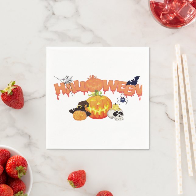 Cute Halloween Decorations Napkin (Insitu)