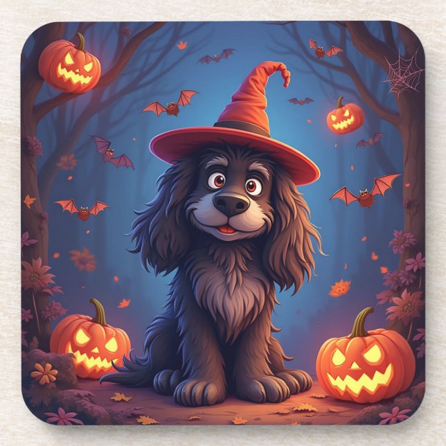 Cute Halloween dog Coaster (Front)