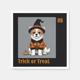 Cute Halloween dog in Disguise   Festive  Napkin