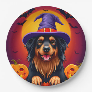 Cute halloween dog paper plate