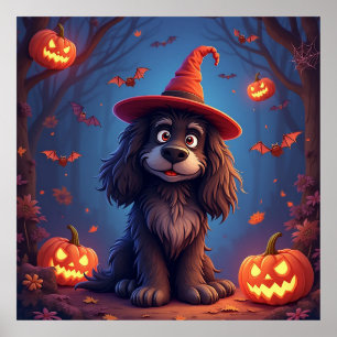 Cute Halloween dog Poster