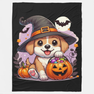Cute Halloween dog/puppy Fleece Blanket