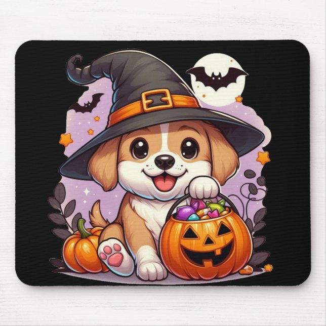 Cute Halloween dog/puppy Mouse Pad (Front)