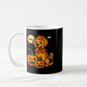 Cute Halloween Dog With Pumpkins And Black Cat Coffee Mug