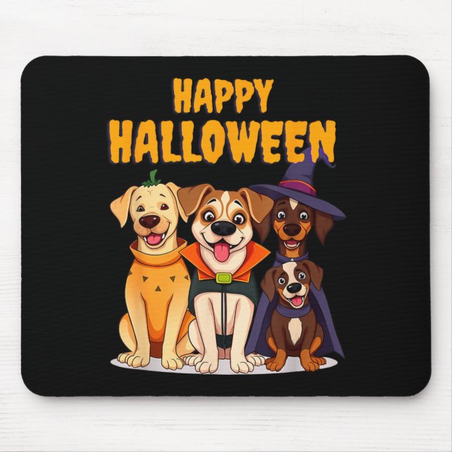 Cute Halloween Dogs Funny - Unique Design Mouse Pad (Front)